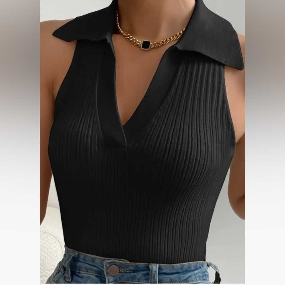 Spenser Jeremy Sleeveless Collared Sweater